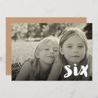 Convite 6 Birthday Boys Girls Número Seis Sobreposição Fot