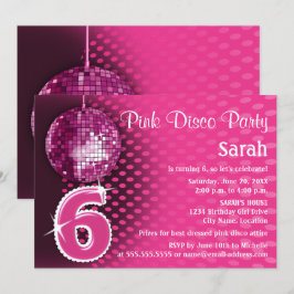 Convite 6 Birthday Disco Party