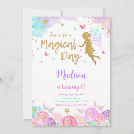 Convite 6 Birthday Fairy Party