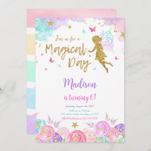 Convite 6 Birthday Fairy Party