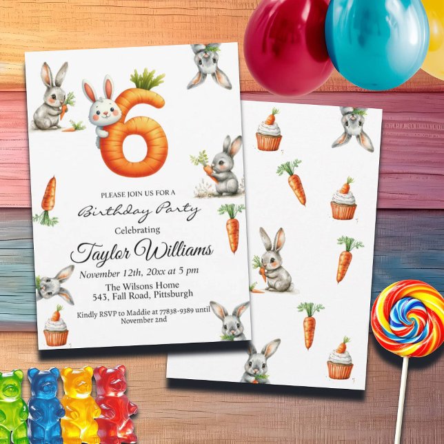 Convite 6 de Bunnies e Carrots (Criador carregado)