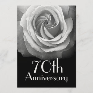 Convite 70º Aniversário Prata Rosa Metálico