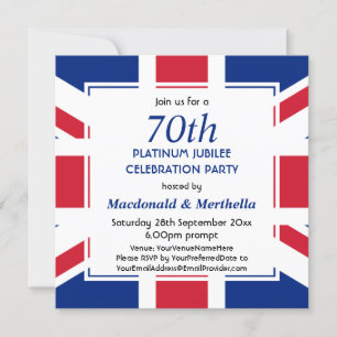 Convite 70º Celebração de Platina UNION JACK