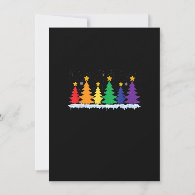 Convite 702p LGBT Flag Christmas Tree Merry Xmas Gay LGBT  (Frente)