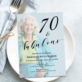 Convite 70 and Fabulous Sixtieth Birthday Photo Script Inv