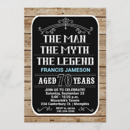 Convite 70 Aniversário O Homem O Mito A Lenda 70 Anos