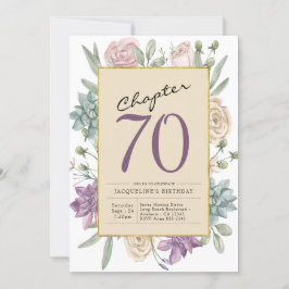 Convite 70 Birthday Floral Surprise Party