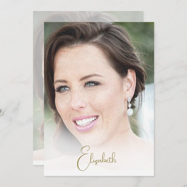 Convite 70 Birthday Foto Elegante Moderna (Frente/Verso)