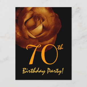 Convite 70 Birthday Modelo Dourado Rosa 001
