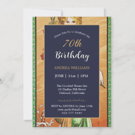 Convite 70 Birthday Primavera Deusa Art Women Flower