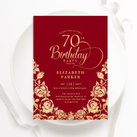 70 Birthday - Rosas Dourados