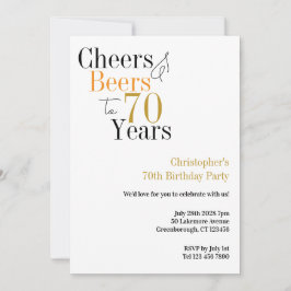 Convite 70 Birthday Saúde e Beers - festa mínima