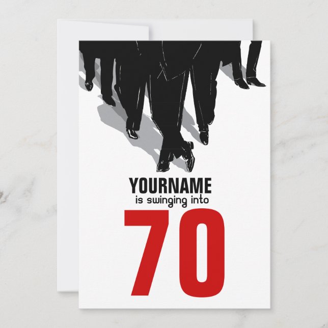 Convite 70 Birthday Swingers Rat Pack (Frente)
