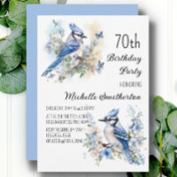 70 de Aniversário do Blue Jay Bird Flowers
