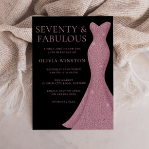 Convite 70 de Aniversário Fabulosa Vestida Elegante