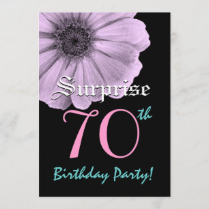 Convite 70 de Aniversário SURPRESA Modelo Púrpura Margar