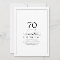 70 de Birthday minimalista