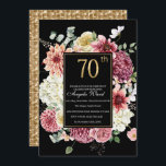 Convite 70 de celebração Elegante de aniversário<br><div class="desc">70 de celebração Elegante de aniversário</div>