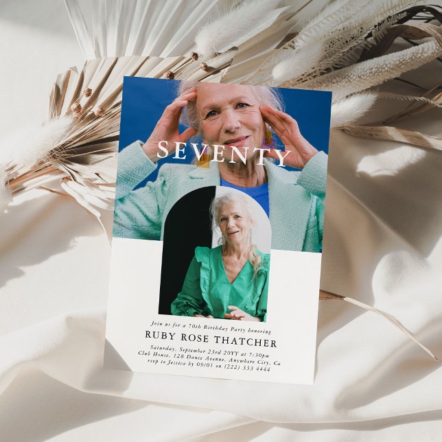 Convite 70 de Foto Mínima do na moda (Criador carregado)