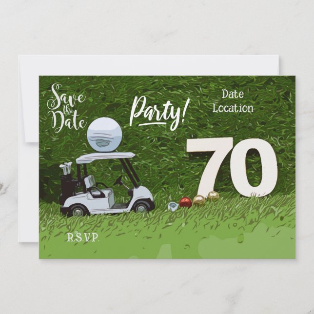 Convite 70 de Natal para golfe do Par de Golf (Frente)