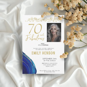 Convite 70 e Fabulosa Foto de aniversário do 70 de Ornamen