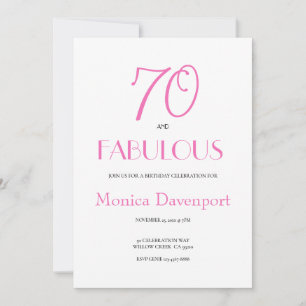 Convite 70 e Fabuloso Aniversário de 70 anos