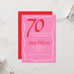 Convite 70 e Sensacional Rosa e Açafrão Aniversário