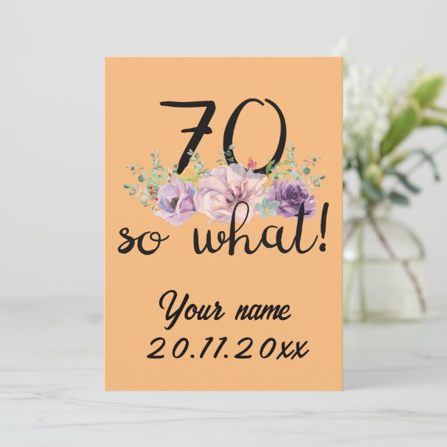 Convite 70 Então - 70 engraçado aniversário (Em pé/Frente)
