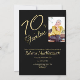 Convite 70 & Fabuloso | Elegante Aniversário de 70 anos