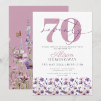 70 Feminina Roxo Floral Borboleta