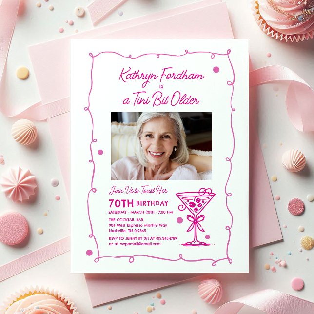 Convite 70 Festa de aniversário Foto Espresso Martini (Criador carregado)