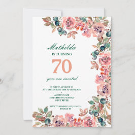 Convite 70 festas de aniversário pastel flores coloridas