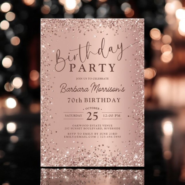 Convite 70 Metálico Elegante Dourado com Largura (Criador carregado)