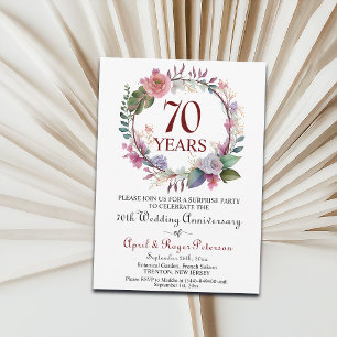Convite 70 Platinum Surpresa Aniversário de Casamento Flor