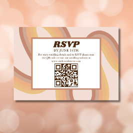 Convite 70s Linhas do Groovy Retro Funky QR Code RSVP