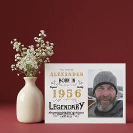 Convite 70th Birthday 1956 Legend White & Gold Photo