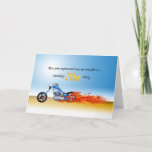 Convite 70th Birthday Flaming Motorcycle Party Invitation<br><div class="desc">Revving up and burning over! A  burning motorbike with flames waving behind,  riding fast with your party invitation! See the whole range of cards for ages and relationships in my store. All artwork copyright Norma Cornes</div>