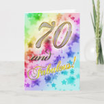 Convite 70th Birthday party Invitation<br><div class="desc">Jewel encrusted numbers and stars to celebrate a Birthday on this Invitation to a party</div>