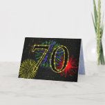 Convite 70th Birthday Party Invitation<br><div class="desc">Bright fireworks exploding to celebrate a 70th Birthday on this Invitation to a party. An eye catching birthday party invitation that you can customize to your own details.</div>