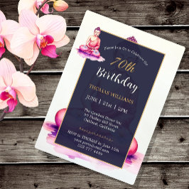 Convite 70th Buddha Birthday, Watercolor, Meditation /Yoga