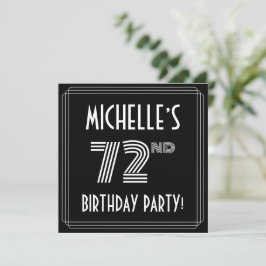 Convite 72.a Festa de aniversário: Estilo de Deco da Arte 