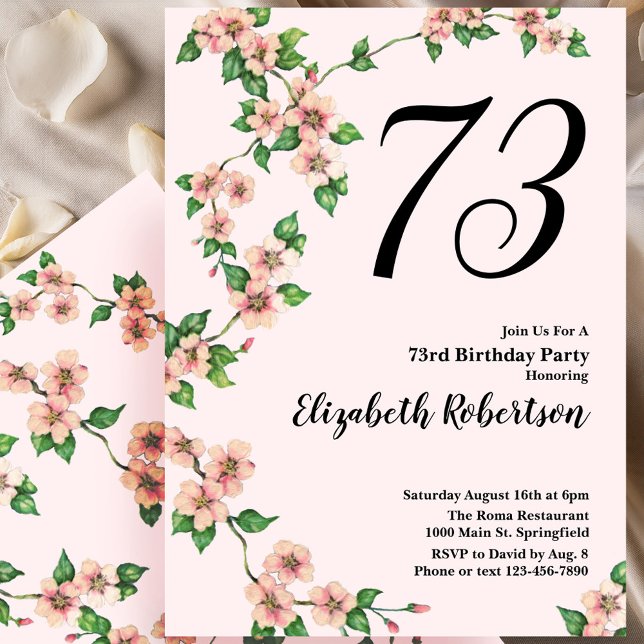 Convite 73.º Aniversário do Floral a Rosa Esbranquiçada (Criador carregado)