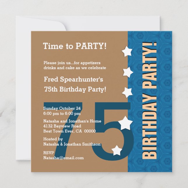 Convite 75.º aniversário Engraçado não em Hill Z75C (Frente)