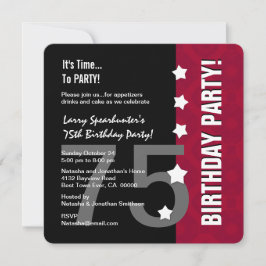 Convite 75.º Aniversário Engraçado Não em Hill Z75D