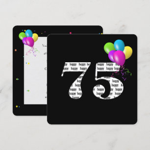 Convite 75th Festa de aniversário com grupo do balão