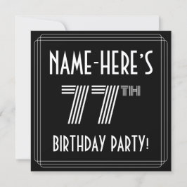 Convite 77.a Festa de aniversário: Estilo de Deco de Arte 