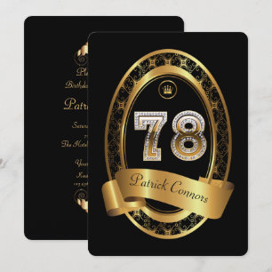 Convite 78th, homem da mulher da festa de aniversário, co