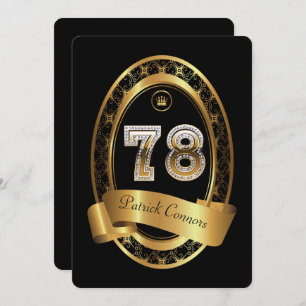 Convite 78th, homem da mulher da festa de aniversário, cor