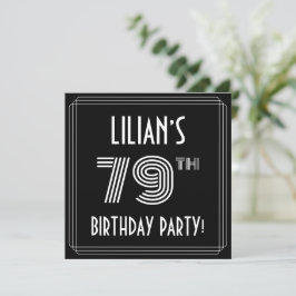 Convite 79.a Festa de aniversário: Estilo de Deco de Arte 