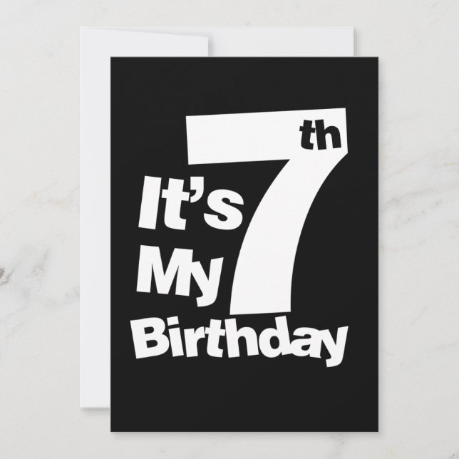 Convite 7 Aniversário É Meu Presente De 7 Aniversários (Frente)